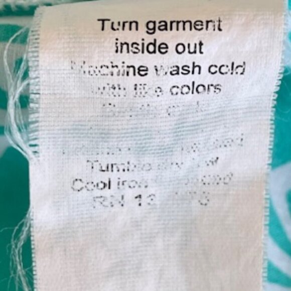 VINEYARD VINES Tunic Dress Geo Torquoise Print Coral Trim V Neck Long Sleeve S - Picture 14 of 17